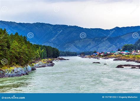 Chemal Village Near The Katun River The Village Of Chemal Altai