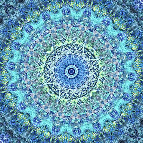 Colorful Mandala In Turquoise Blue And Mint Digital Art By Western