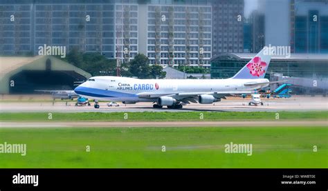 Airplane Boeing 747 Of China Airlines Cargo Landing At Tan Son Nhat