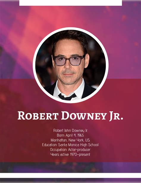 Robert Downey Jr Biography Biography Template