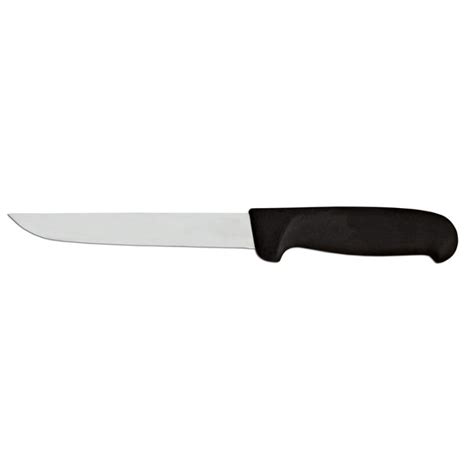 6 Inch Straight Blade Boning Knife With Black Super Fiber Handle Omcan