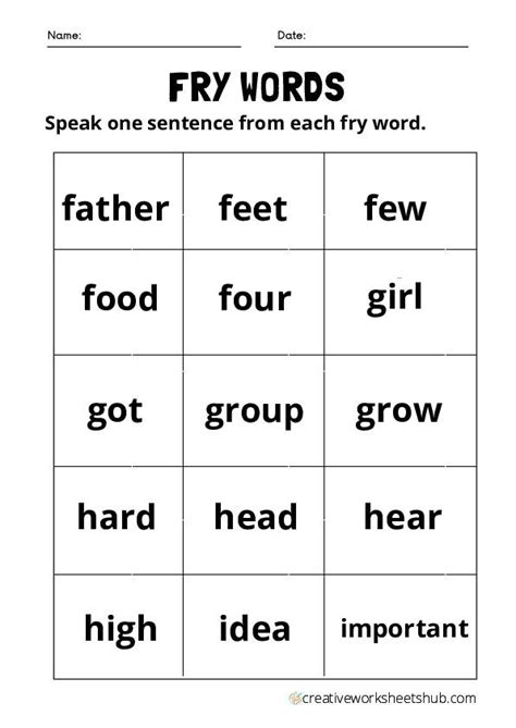 Fry Words Worksheets Part 3 Creativeworksheetshub