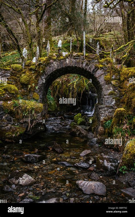 Old Stone Bridge Fairy Bridge In Woodland Scotland Stock Photo Alamy