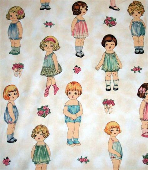 1 yard windham paper dolls 8 inch reprinted on by countrystittches 12 99 paper dolls