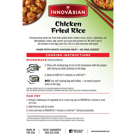 Innovasian Chicken Fried Rice Meal 18 Oz Frozen Meal