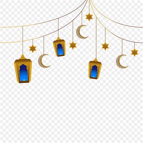 Gambar Lentera Bulan Dan Elemen Bintang Untuk Ramadhan Kareem Muslim Bulan Islam Png Dan