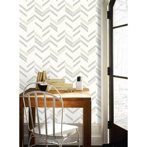 Roommates Chevron Stripe Peel And Stick Wallpaper In 2022 Peel And