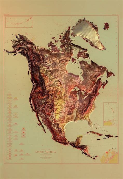 North America Geological Map Inversed Etsy Geology Relief Map