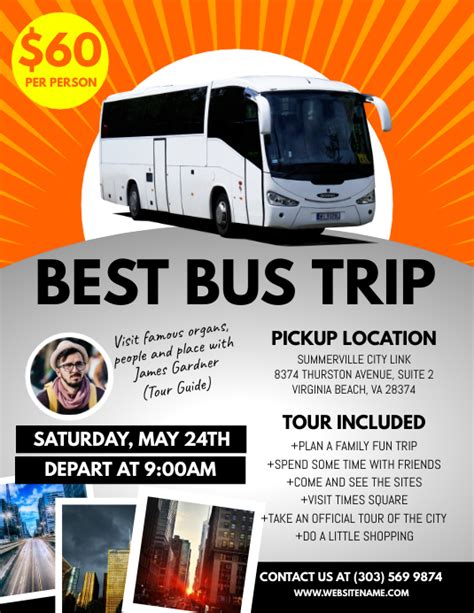 Bus Trip Flyer Templates Free Best Template Ideas
