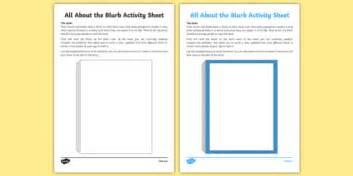 All About the Blurb Worksheet / Worksheet-Irish, worksheet