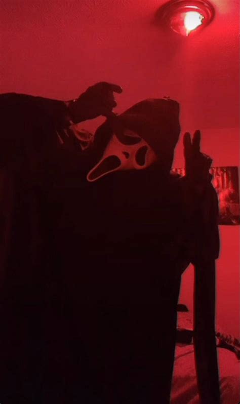Download Ghostface Pfp Inside Dark Room Wallpaper