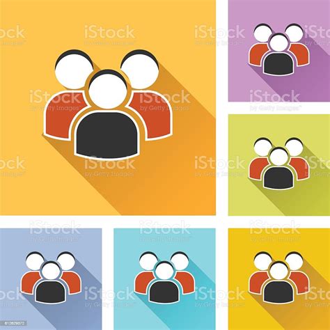 Peoples Set Icons Stock Illustration Download Image Now Colors