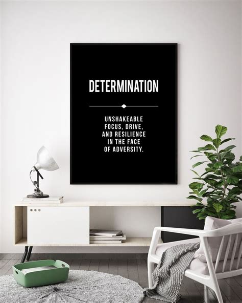 Determination Definition Print Goal Quote Motivational Etsy