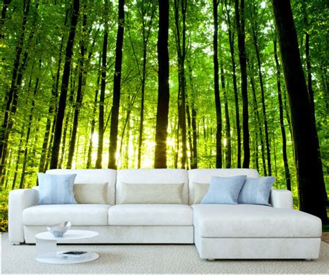 Sunshine Through Forest Trees Wall Mural Stickers Wall