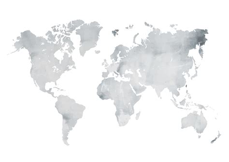 Grey Watercolor World Map Auslandsjahr