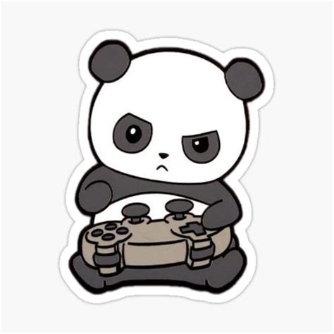 Gaming Panda Sticker For Sale By Pwstickers Redbubble