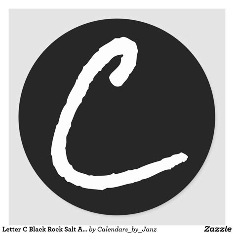 Letter C Black Rock Salt Alphabet By Janz Classic Round Sticker Abc