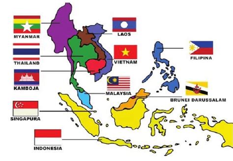 Daftar Peta Asean Dan Anggota Negara Asean Lengkap Sindunesia Gambaran