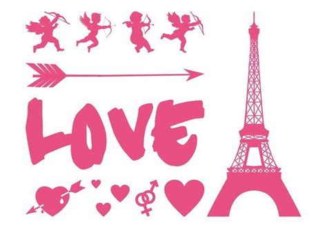 Vector Love Graphics Set Eiffel Tower Paris Tour Eiffel Paris Eiffel