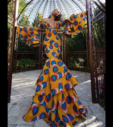African Maxi Ball Gownafrican Prom Dress Wi Trainafrican Etsy