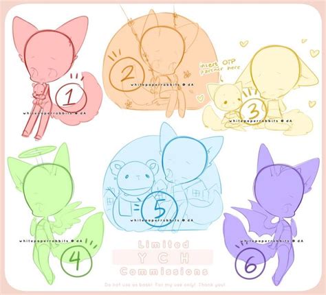Closed Limited Ych Commission Set By Whitepaperrabbits On Deviantart Drawing Base Drawing