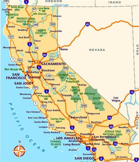 Printable California Map With Cities