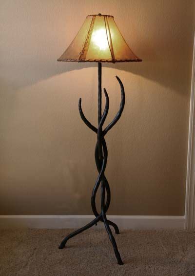 Forged Iron Floor Lamp 412b Western Lamps Hand Forged Iron Floor Lamp