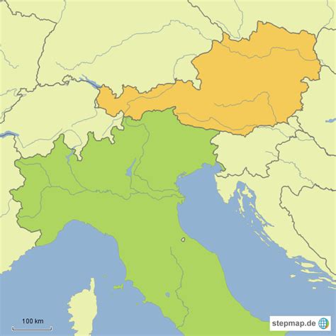 Da können wir ihnen weiterhelfen. StepMap - Österreich, Italien, Umriss - Landkarte für ...