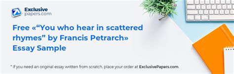 “you Who Hear In Scattered Rhymes” By Francis Petrarch Read A Free