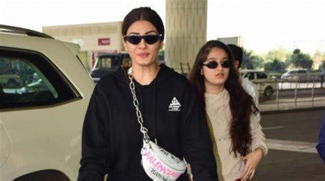 Raveena Tandon And Daughter Rasha Thadani Look Effortlessly Chic At Mumbai Airport See Pics