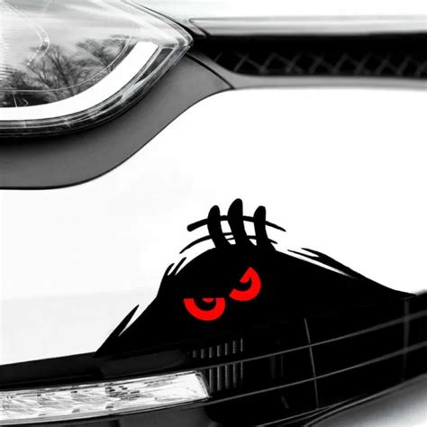 3d Peeking Red Eyes Monster Funny Car Van Bumper Window Vinyl Sticker