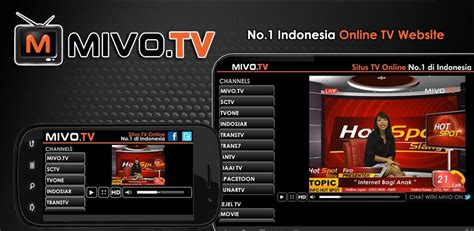 Kamu bisa menikmati acara tv online favoritmu dengan mudah dan serunya live chat dengan para penonton di semua saluran. Mivo.TV The Number 1 Indonesia Online TV Android App ...