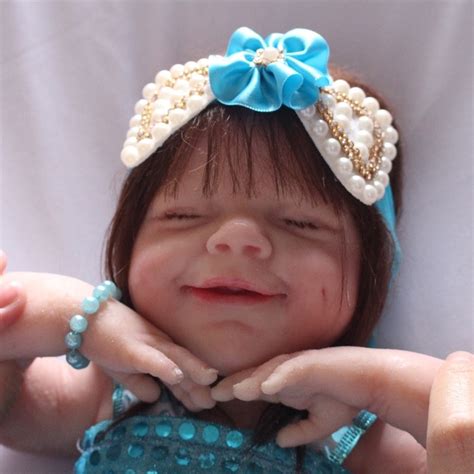 bebe reborn silicone solido ultra realista 46cm cabelo implantado fio a fio shopee brasil
