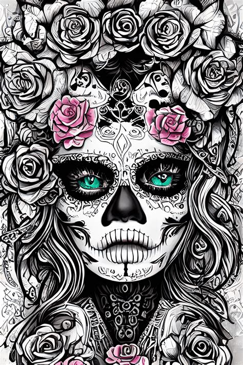 Sugar Skull Girl Graphic · Creative Fabrica