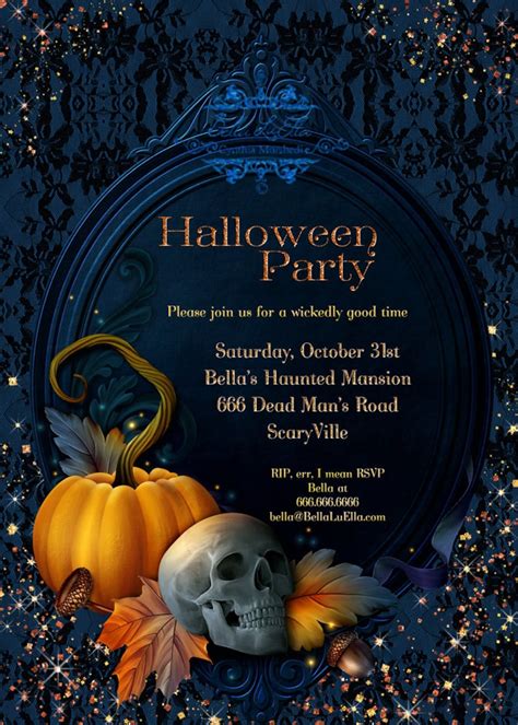 Halloween Invitations Halloween Party Invitations Etsy