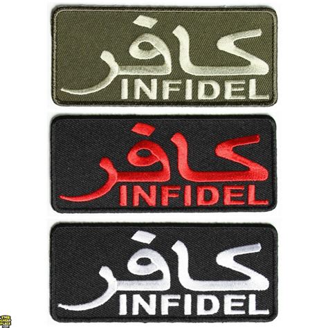 Infidel Patches Set Of 3 Black White And Subdued Green Infidel