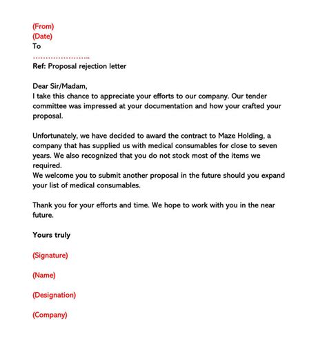 Though the act of requesting a quotation and responding … Rfp Rejection Letter Sample | The Document Template