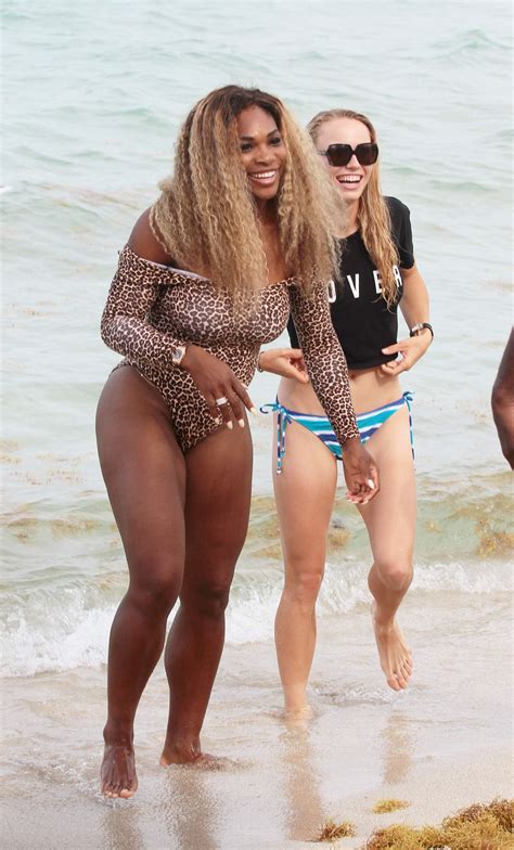 Caroline Wozniacki Serena Williams In A Bikini And Swimsuit At A