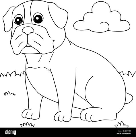 Bulldog Dog Coloring Page For Kids Stock Vector Image And Art Alamy
