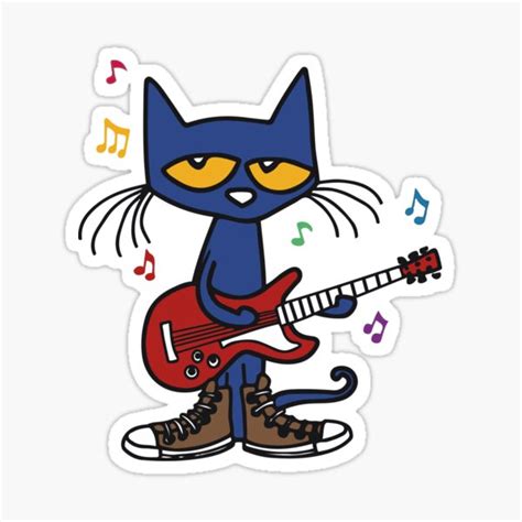 Pete The Cat Singing Sticker For Sale By Bloogafruk Redbubble