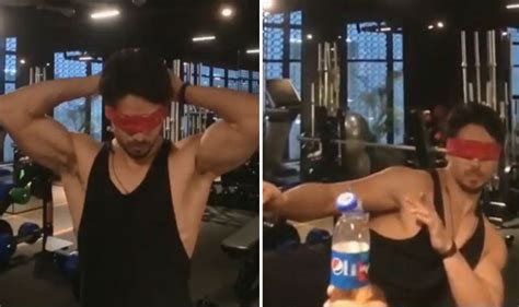 Bottle Cap Challenge Tiger Shroff Blindfolds Himself As He Takes On