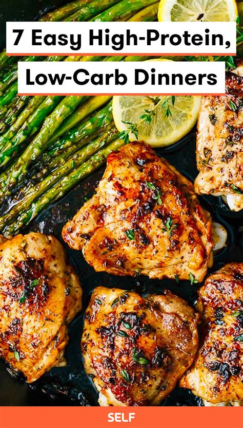 Skinless chicken breast is the best choice for low cholesterol diets because it's very low in saturated fat (1g per 100g). 7 Easy High-Protein, Low-Carb Dinners | Food recipes, Chicken asparagus, Healthy recipes