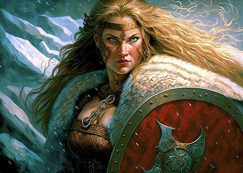 Shieldmaiden Norse Mythology Digital Art By 1 Sascha Schmidt Fine Art America