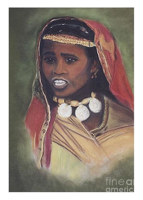 African Women Series Fulani Woman Pastel By Jackieo Kelley