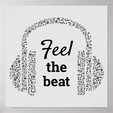 Feel The Beat Dj Music Quote Modern Poster