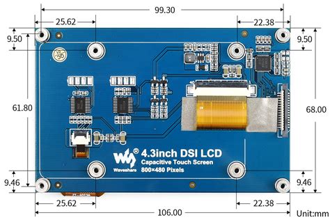 Buy Waveshare 43 Inch Dsi Interface Capacitive Touch Display