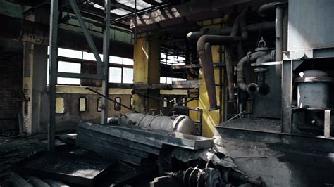 Industrial Factory Interior With Heavy Equipment And Machinery Stock