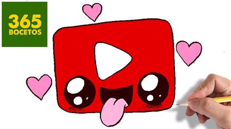 Como Dibujar Logo Youtube Enamorado Kawaii Paso A Paso Dibujos Kawaii