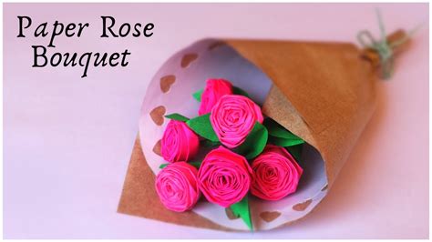 Mini Paper Rose Flower Bouquet Diy Valentine T Mothers Day T
