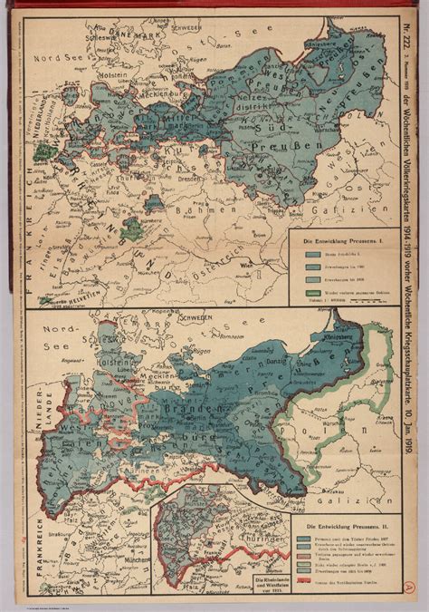 World War I Map German Nr 222 Military Events January 10 1919